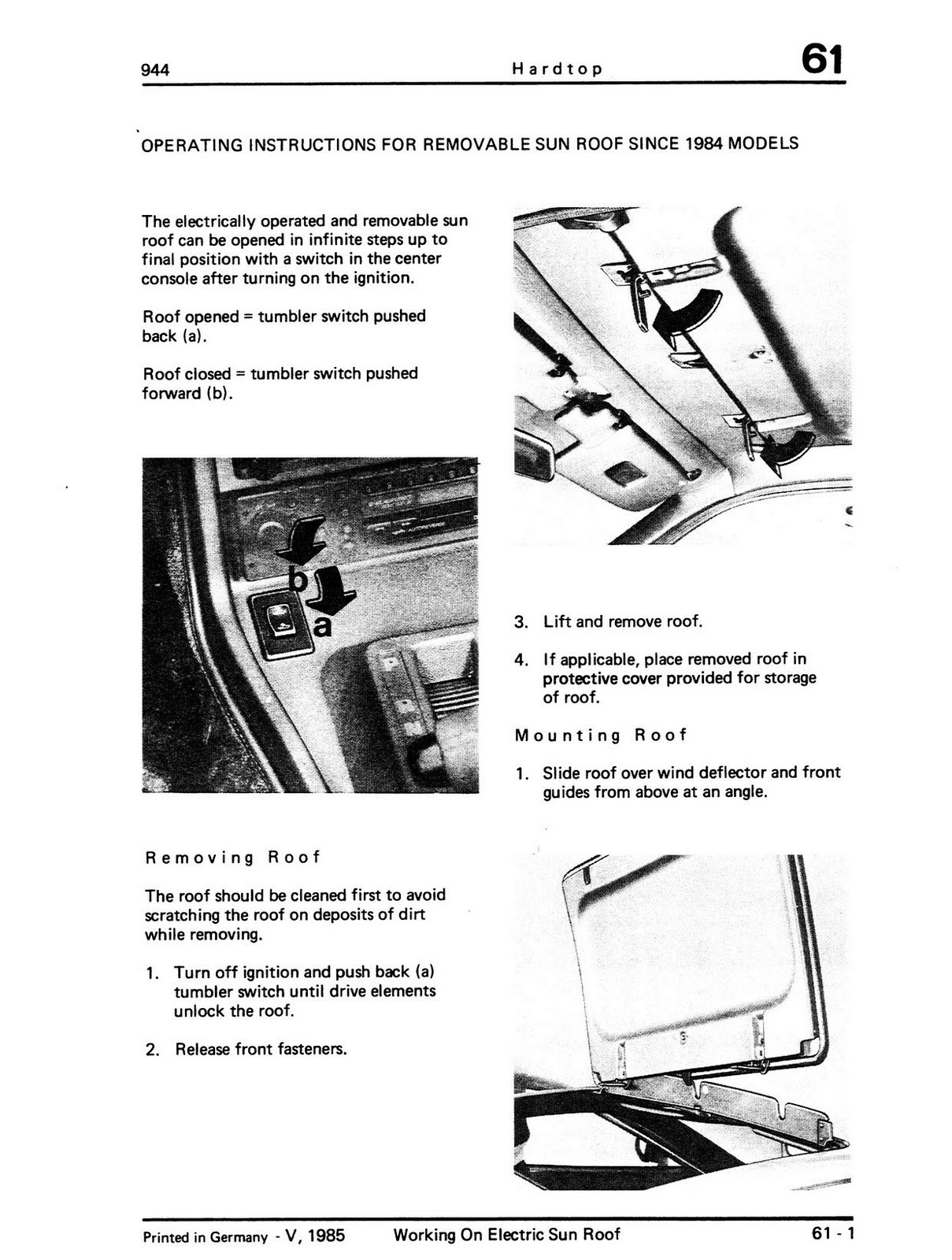 944 Foot To The Floor How to repair sunroof on a Porsche 944 (Square